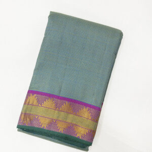 Kanchipuram Pure Silk Saree Micro Checks Sky Blue Silk Saree
