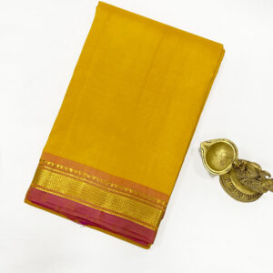 Kanchipuram Exactic Mustard Yellow With Small Maroon Golden Border